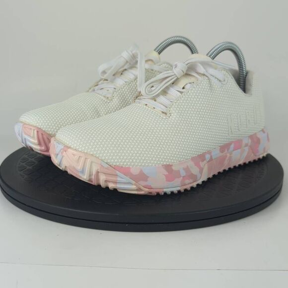 NOBULL Shoes - NoBull Impact White/Pink Athletic Training Shoes Women’s Size 6.5